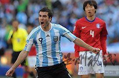 世界杯-梅西造2球伊瓜因帽子戲法阿根廷4-1韓國