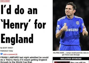 蘭帕德理解亨利手球助攻：若換我也會(huì)毫不猶豫