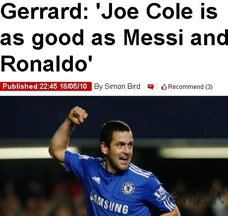 喬科爾訓練絕技令人驚嘆 杰拉德:他不遜C羅梅西