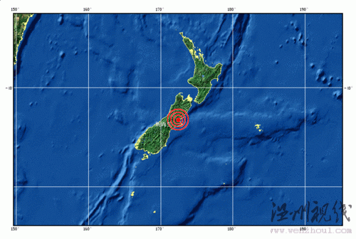 9月4日0時35分新西蘭發生7.2級地震