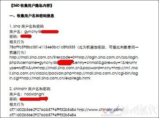 360竊取用戶隱私證據(jù)曝光:涉及百萬(wàn)用戶帳號(hào)