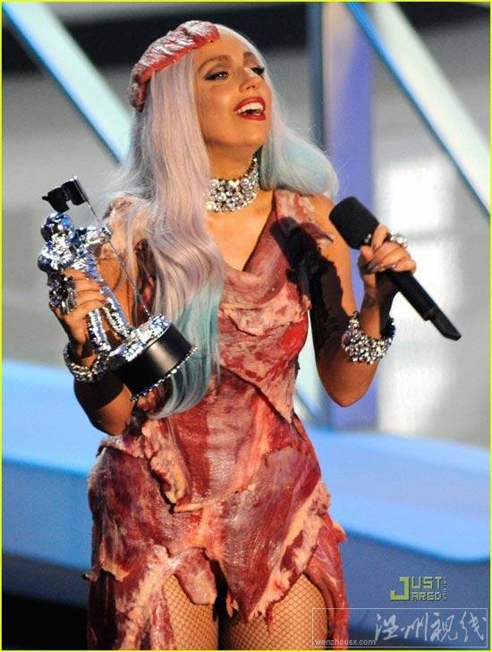 lady gaga mv音樂錄影帶大獎頒獎禮 lady gaga肉片裝有點血腥感覺