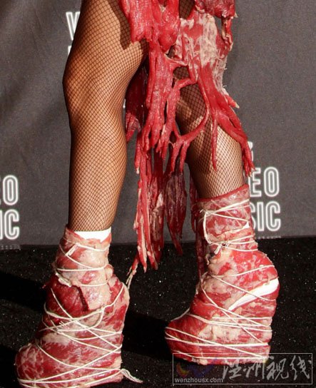 lady gaga mv音樂錄影帶大獎頒獎禮 lady gaga 肉片裝有點血腥感覺