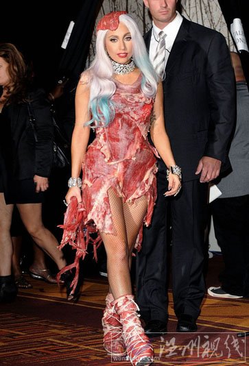 lady gaga mv音樂錄影帶大獎頒獎禮 lady gaga 肉片裝有點血腥感覺