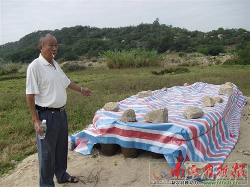 祖墳被開發商挖出來后，本來散落在各處，當地群眾進行整理，但這些骨頭已經無法分辨墳主