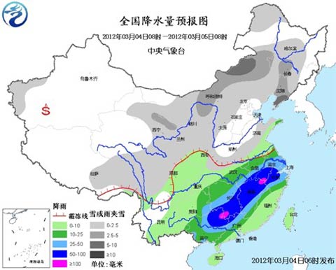 北方降雪向東發展 南方雨水有喜有憂