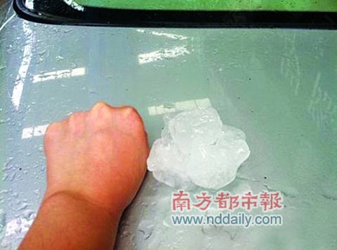 廣東強降水持續 韶關遭遇冰雹損失嚴重