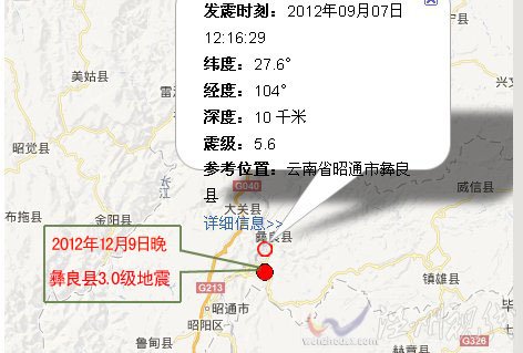 2012年12月9日晚云南彝良縣地震