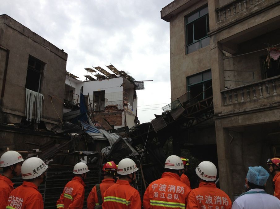 寧波慈溪鍋爐爆炸事故現場