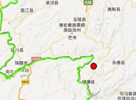 云南省臨滄市鎮康縣發生2.9級地震