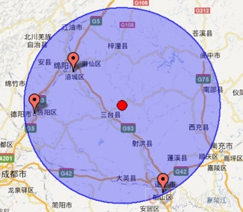 四川三臺縣和鹽亭縣交界發生4.7級地震
