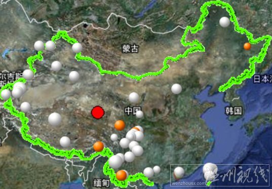 都蘭縣和格爾木市交界4.2級(jí)地震震中位置