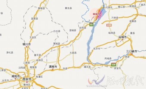 韓城市車禍位置