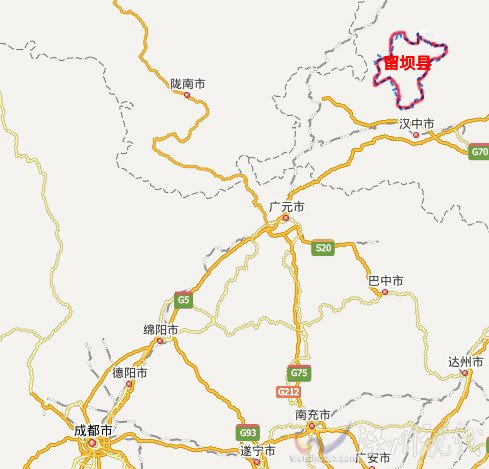 陜西留壩縣地理位置