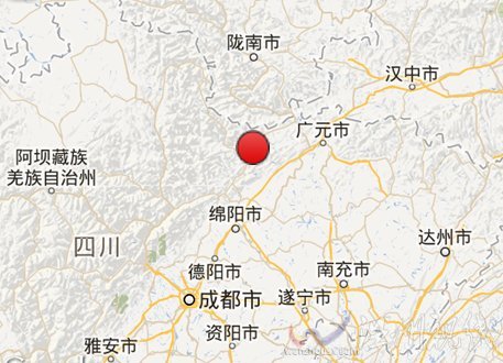 四川省江油市和綿陽市交界地震