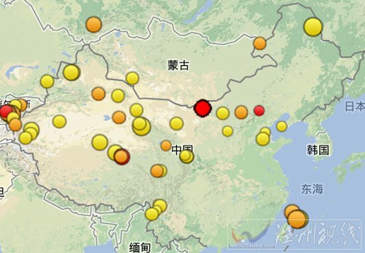 內蒙古阿拉善左旗發生3.1級地震
