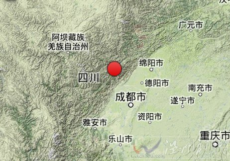 四川省成都市都江堰市和汶川縣交界地震