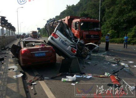 車禍后轎車完全變形