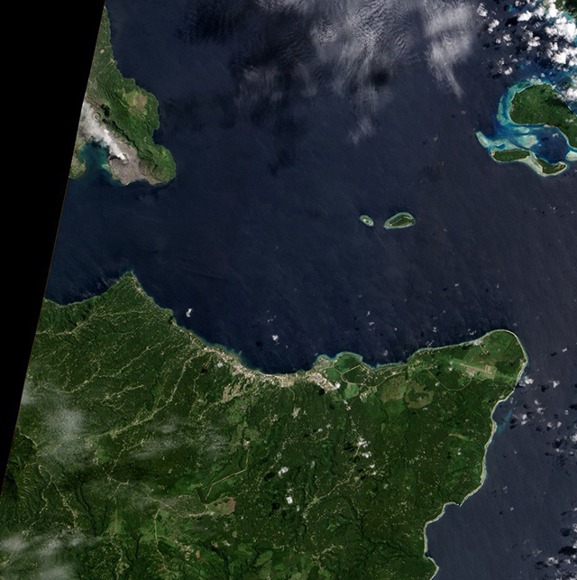 火山噴發太空俯瞰圖