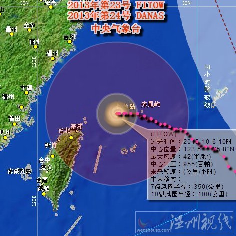 臺(tái)風(fēng)菲特最新路徑圖