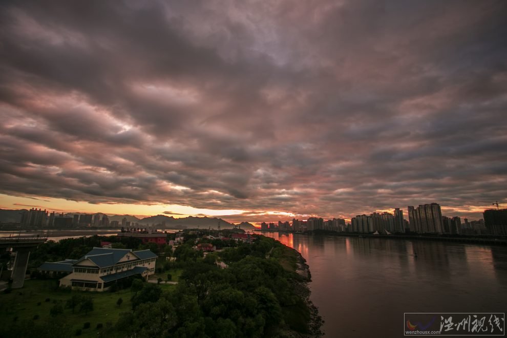 溫州甌江三橋觀日出