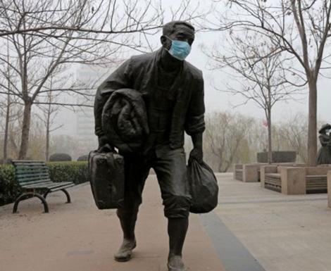 鄭州雕塑戴口罩