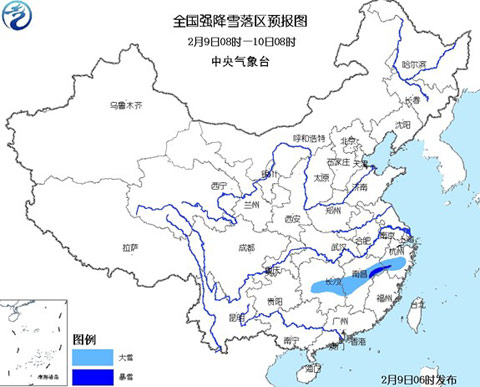 今明兩天江西浙江暴雪區(qū)域預報圖