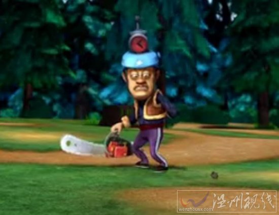 熊出沒李老板督促光頭強砍樹用工作計劃帽控制光頭強