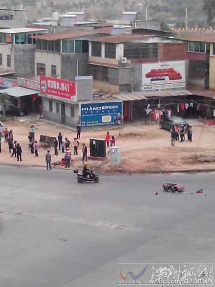 河源市區交通事故現場