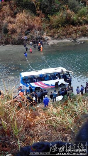 貴溪文坊客車墜河圖片