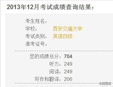 四級考神出現(xiàn) 西安交通大學大一女生四級704分