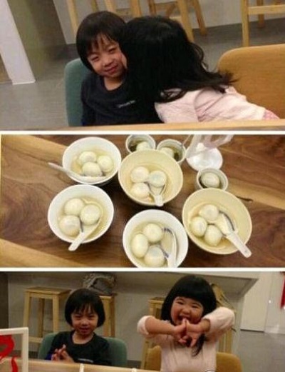 曹格女兒親吻kimi照片