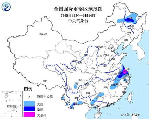 全國強(qiáng)降雨落區(qū)預(yù)報圖