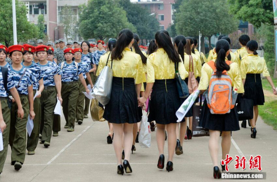 武漢紡織大學淑女班軍訓