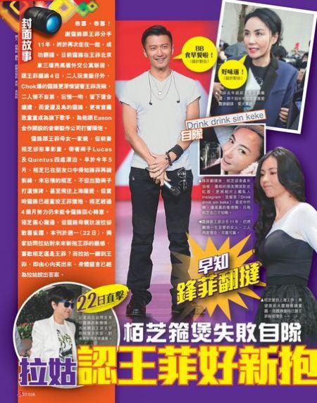 張柏芝早知鋒菲復合