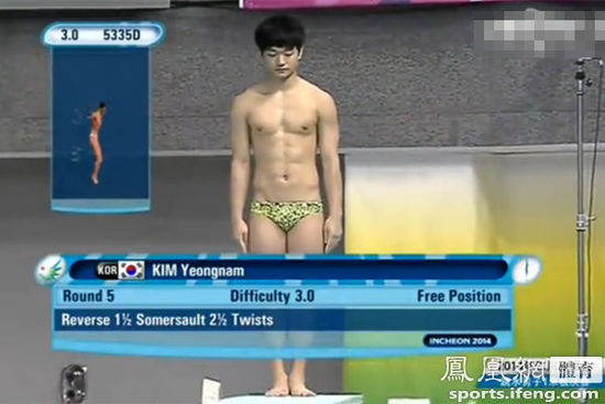 韓國跳水選手出現(xiàn)重大失誤得0分