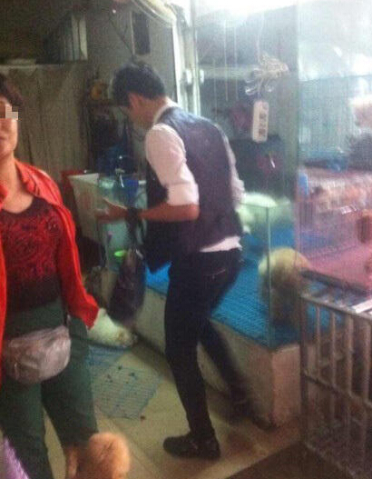 溫州一男子當眾摔狗