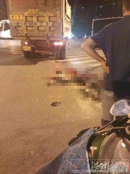 揚州男子被渣土車碾壓慘烈車禍