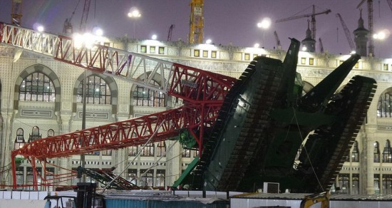 沙特麥加大清真寺塔吊倒塌