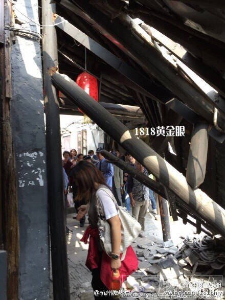 景區長廊發生坍塌