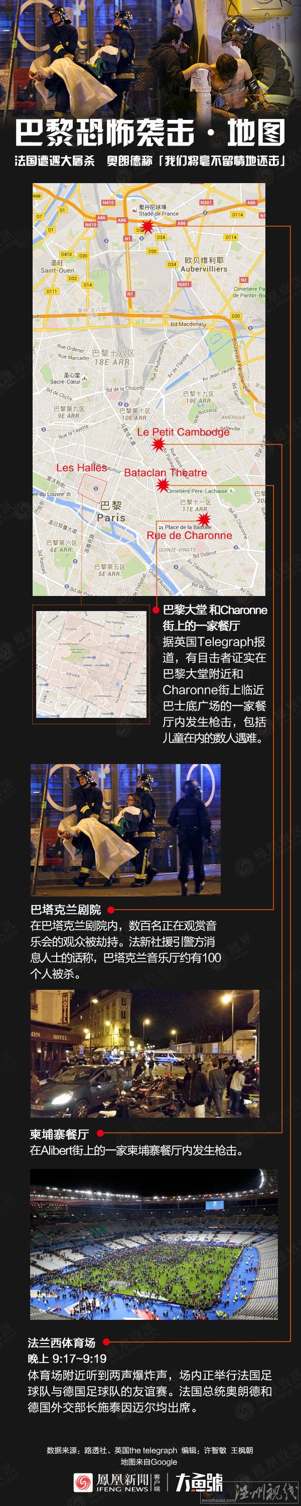 巴黎槍擊爆炸案發生經過