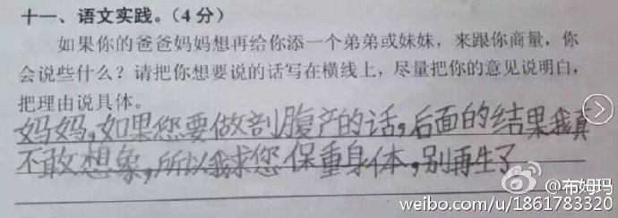 小學生二孩神回復