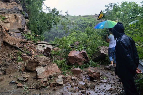 重慶巫溪縣暴雨洪災 泥石流