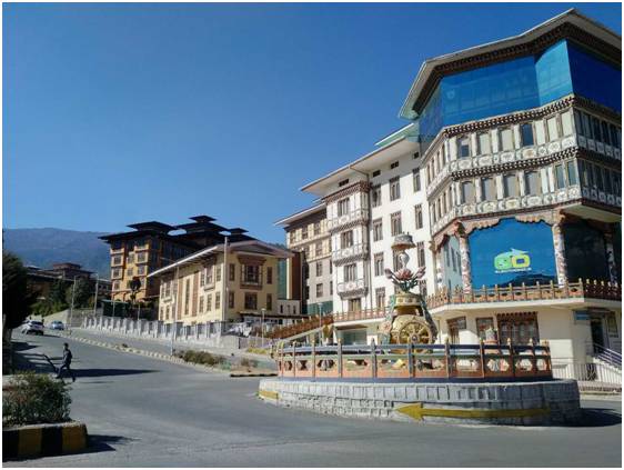 不丹首都廷布市中心。  周良臣 攝