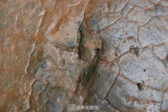 貴州河灘現怪腳印