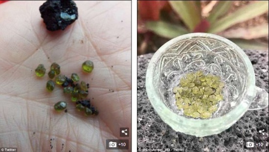 夏威夷基拉韋厄火山噴發下寶石雨