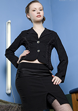 美女模特virginia sun黑色套裙黑絲酷酷的性感