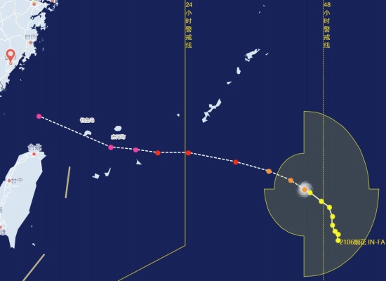 第6號(hào)臺(tái)風(fēng)煙花路徑