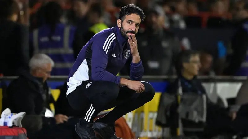 魯本·阿莫林執(zhí)教曼聯(lián)期間，球隊僅取得35%的勝率