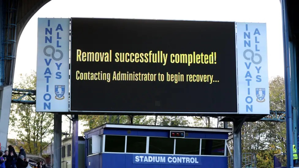 謝菲爾德星期三隊(duì)因進(jìn)入破產(chǎn)管理程序而被扣除12分